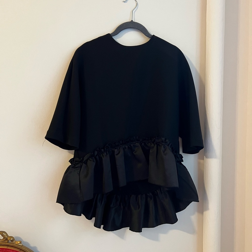 English Factory Black Peplum Blouse